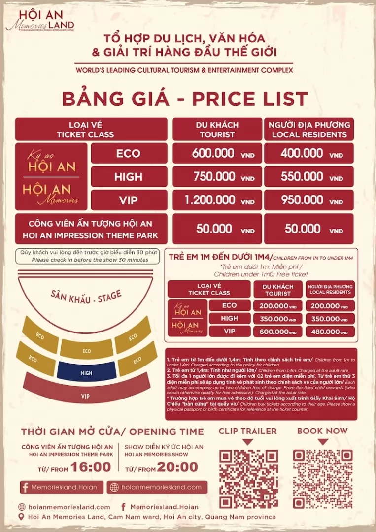 Giá vé Ký Ức Hội An