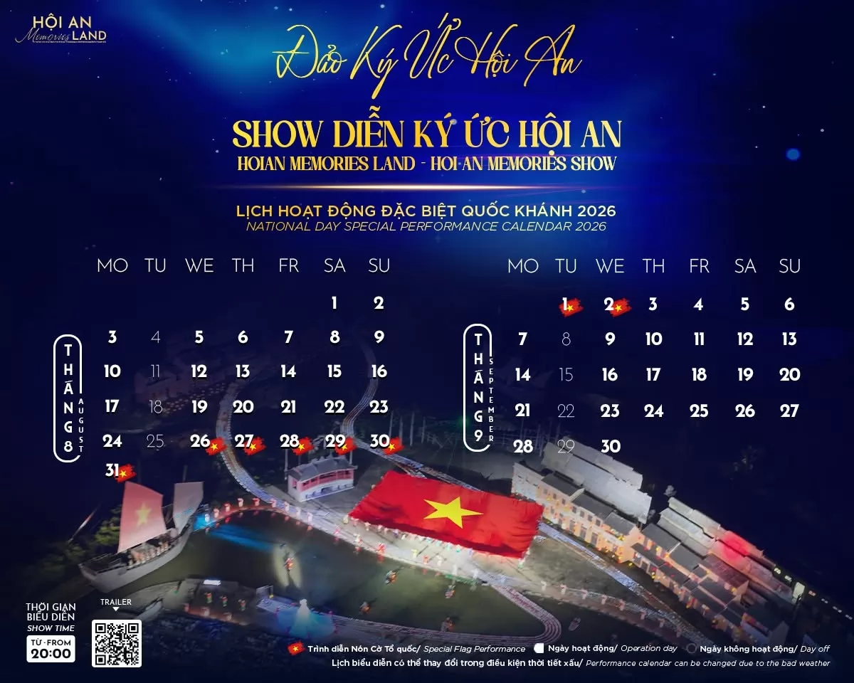 Quốc Khánh nhuộm sắc Cờ hoa cùng show diễn Ký Ức Hội An phiên bản đặc biệt