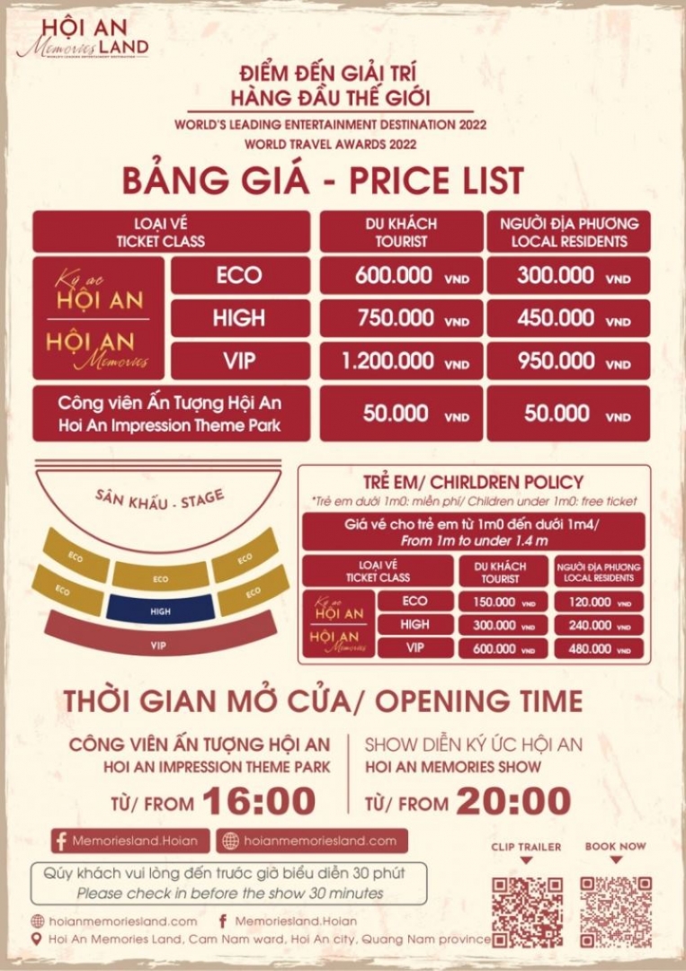 Giá vé show diễn Ký Ức Hội An