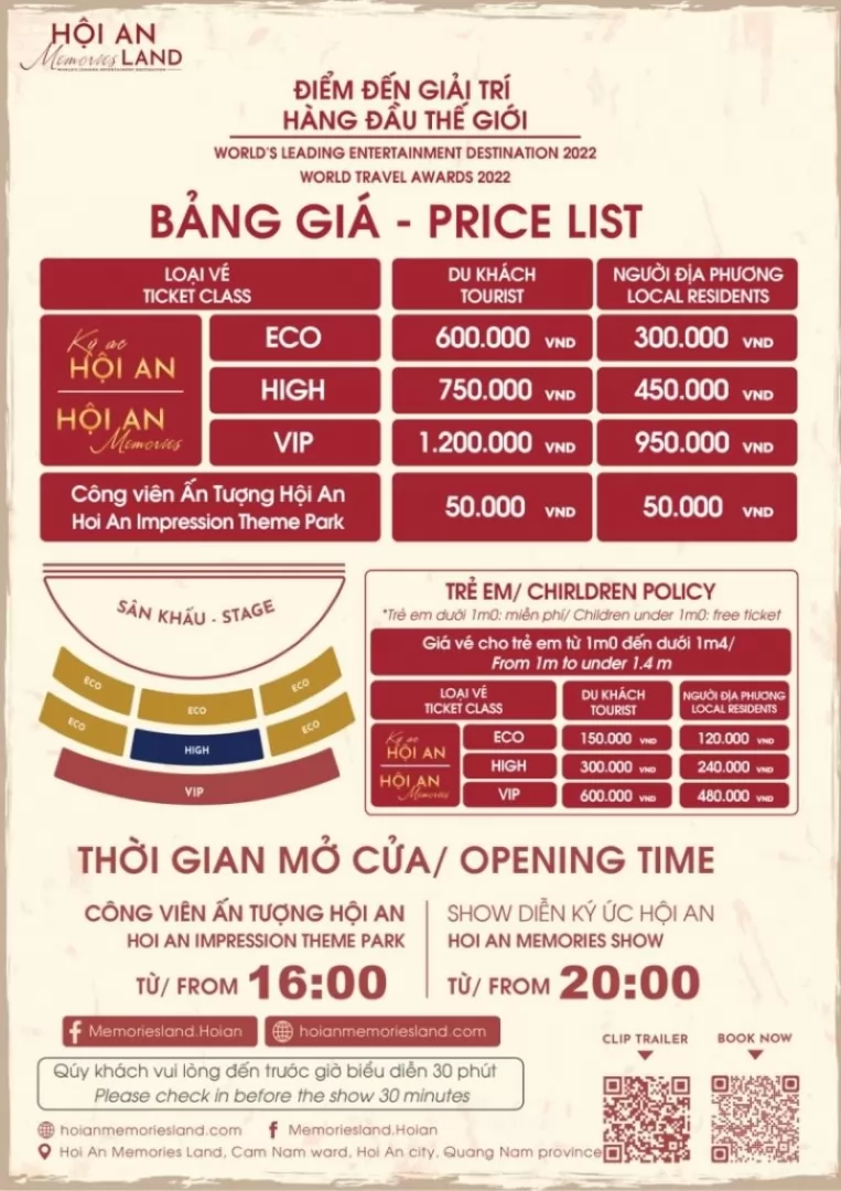 Gi&aacute; v&eacute; show diễn K&yacute; Ức Hội An