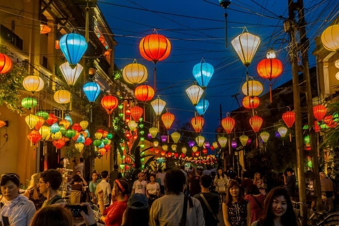 Admire the vibrant night scene at places to visit in Hoi An is an must-try experience