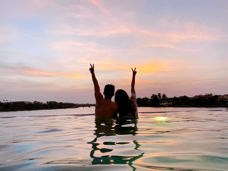 The infinity pool is the highlight of Lasenta Boutique Hotel Hoian