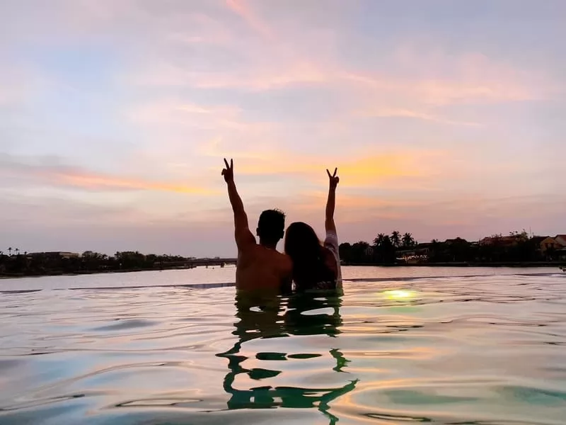 The infinity pool is the highlight of Lasenta Boutique Hotel Hoian