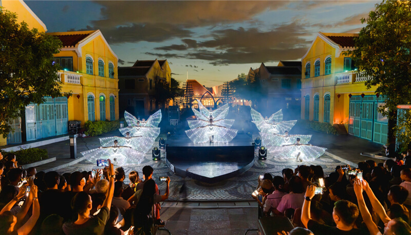 Light to Sky Show in Hoi An Ancient Town Vietnam