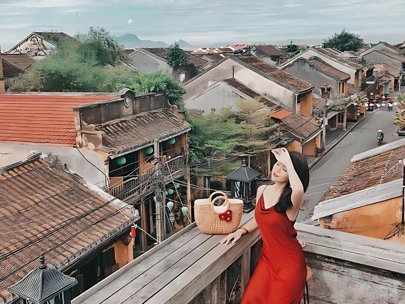 Một góc phố cổ Hội An nhìn từ trên cao 