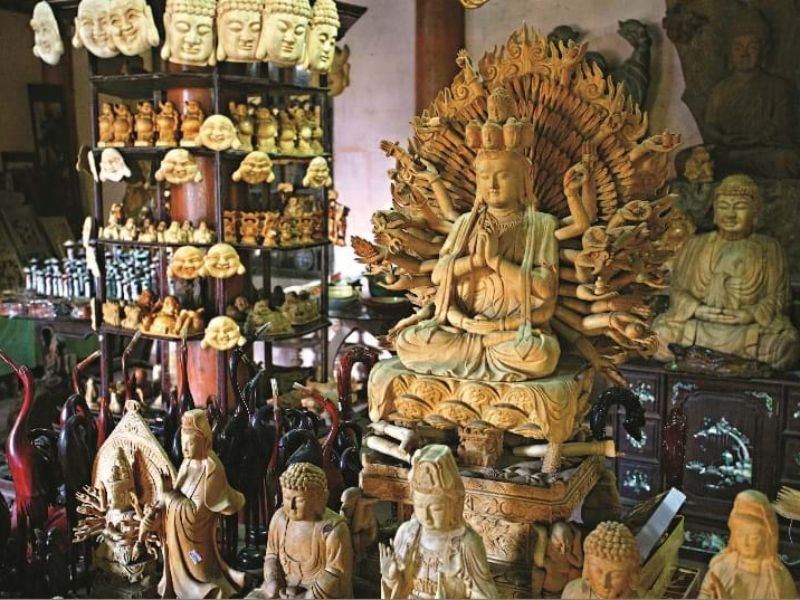 Những bức tượng gỗ tinh xảo – minh chứng cho tay nghề điêu luyện của nghệ nhân Kim Bồng