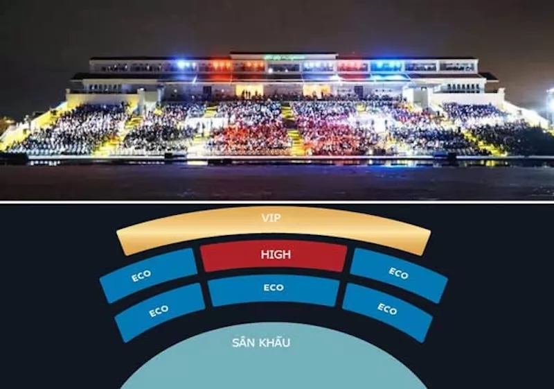 Sơ đồ s&acirc;n khấu tại show diễn K&yacute; Ức Hội An&nbsp;