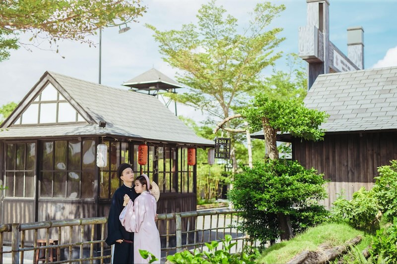 Tại làng Nhật Bản, du khách có thể thưởng thức trà đạo của xứ sở Phù Tang