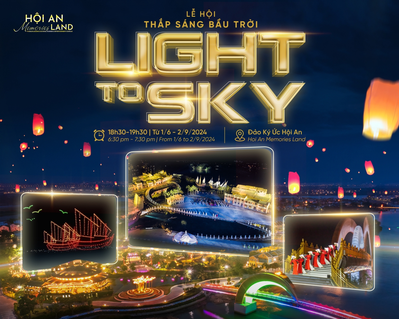 Tham gia lễ hội "Light to Sky" ở Đảo Ký Ức Hội An là một trải nghiệm ý nghĩa trong dịp Vu Lan